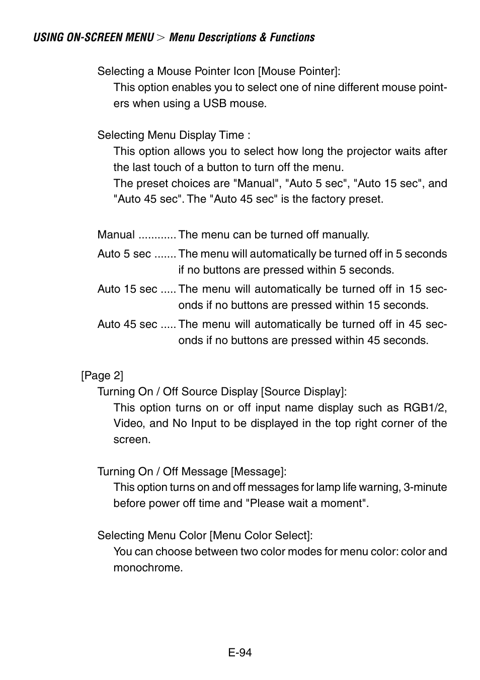 NEC LT240K User Manual | Page 94 / 152
