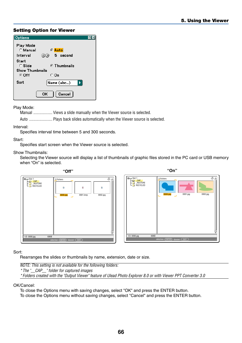 Using the viewer setting option for viewer | NEC LT265 User Manual | Page 73 / 145