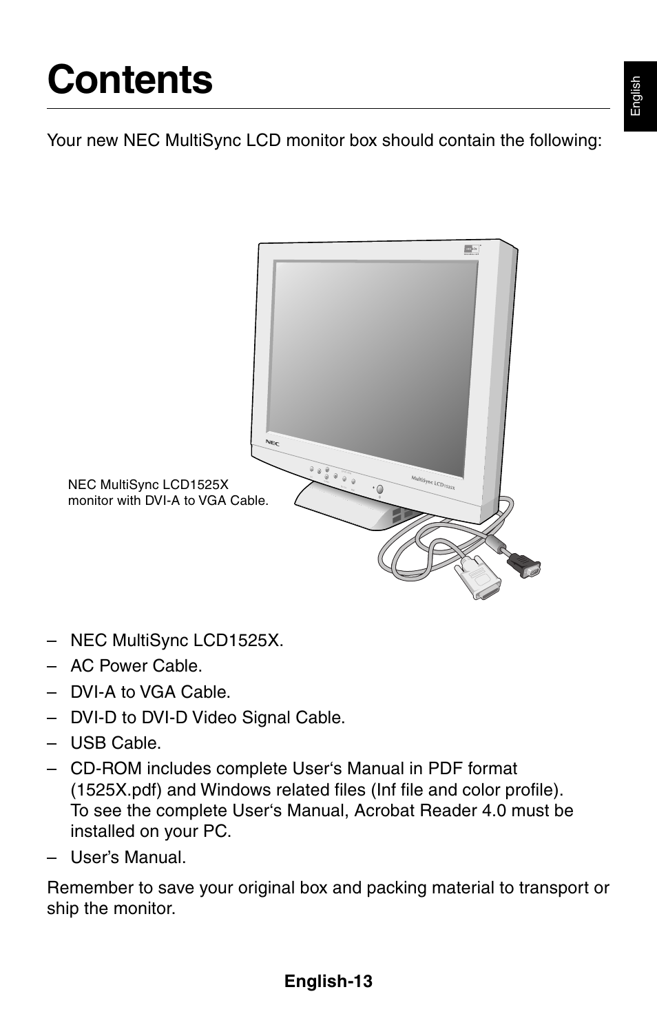 NEC LCD1525X User Manual | Page 14 / 30