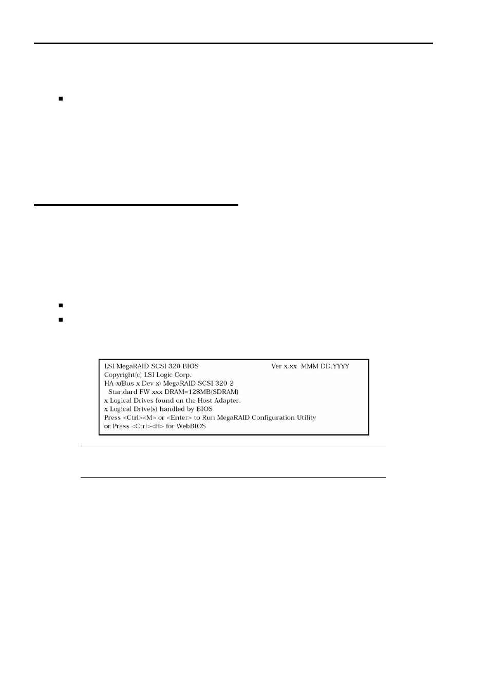 Starting configuration utility, Starting megaraid configuration utility | NEC 140He User Manual | Page 102 / 360