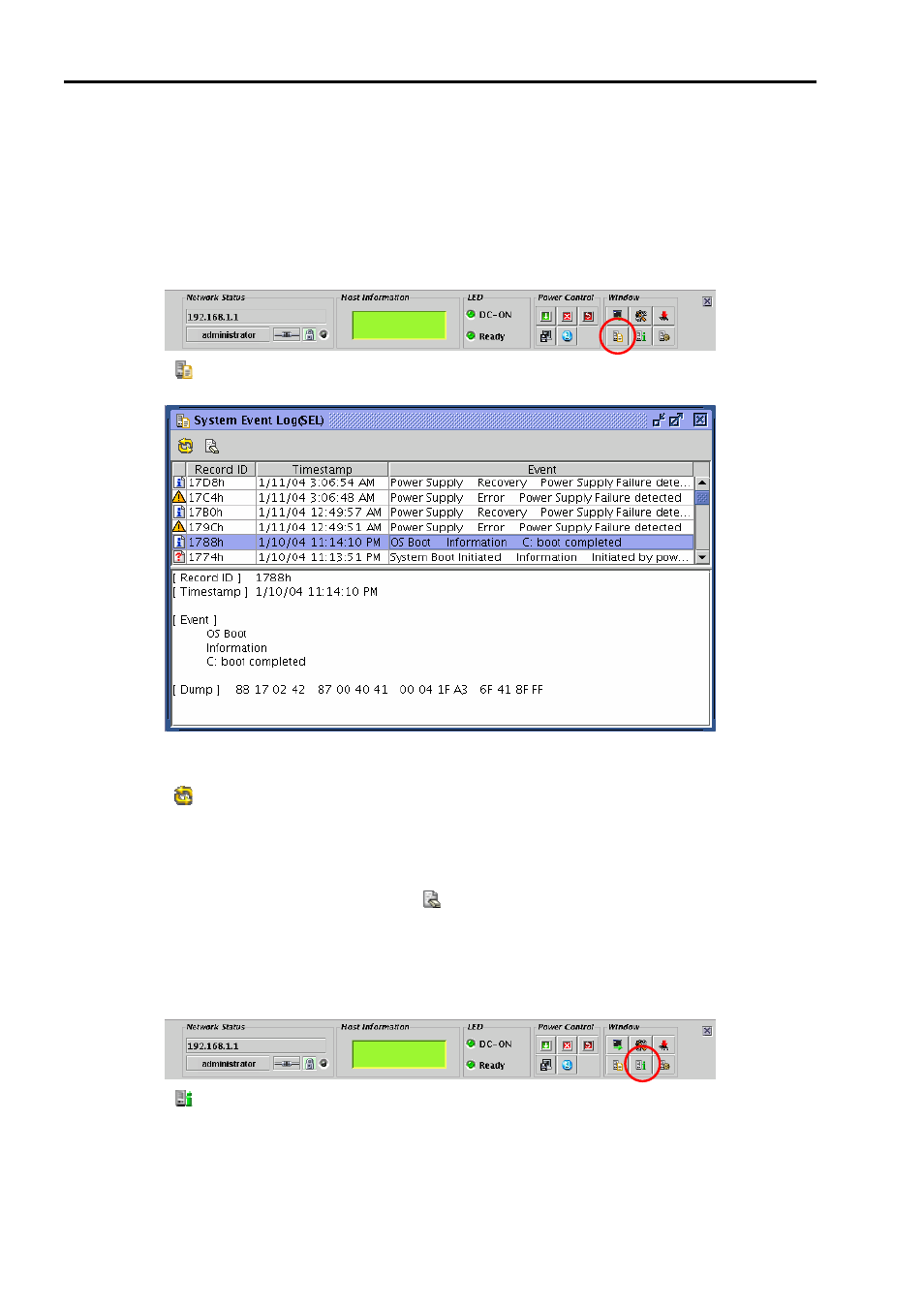 Ipmi information, Displaying system event logs (sel), Clearing sel information | Displaying sensor data records (sdr) | NEC 140He User Manual | Page 130 / 360