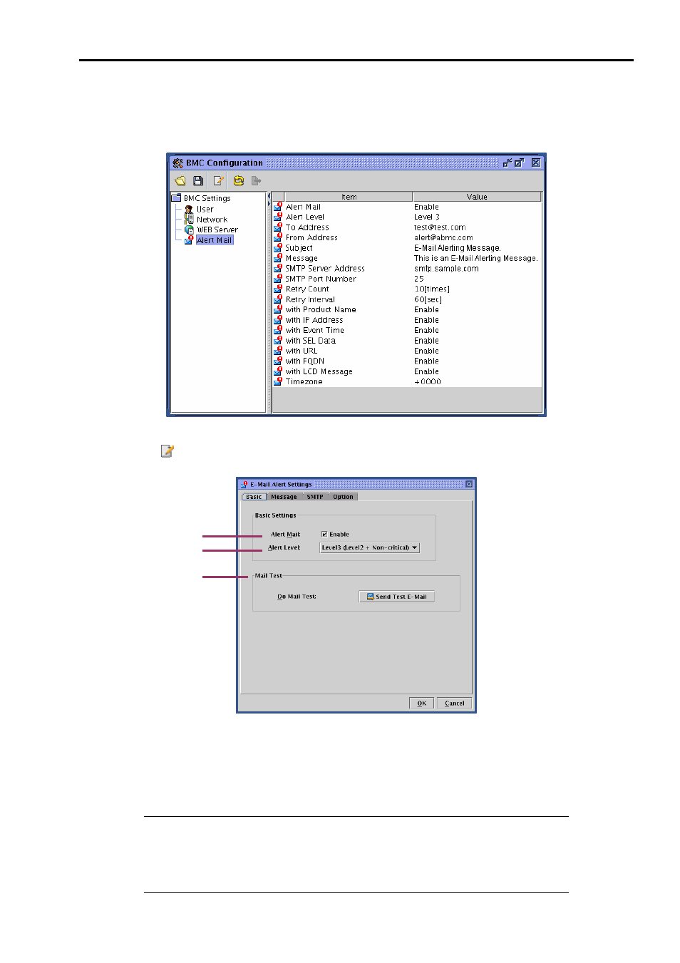 Alert mail configuration | NEC 140He User Manual | Page 139 / 360