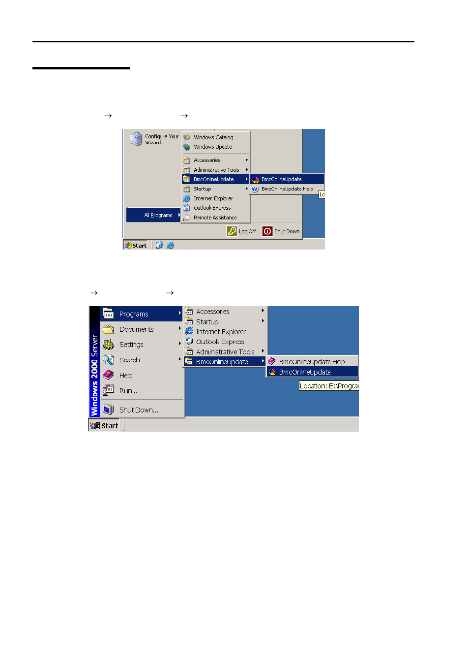 Startup, Windows server 2003, Windows 2000 | NEC 140He User Manual | Page 192 / 360