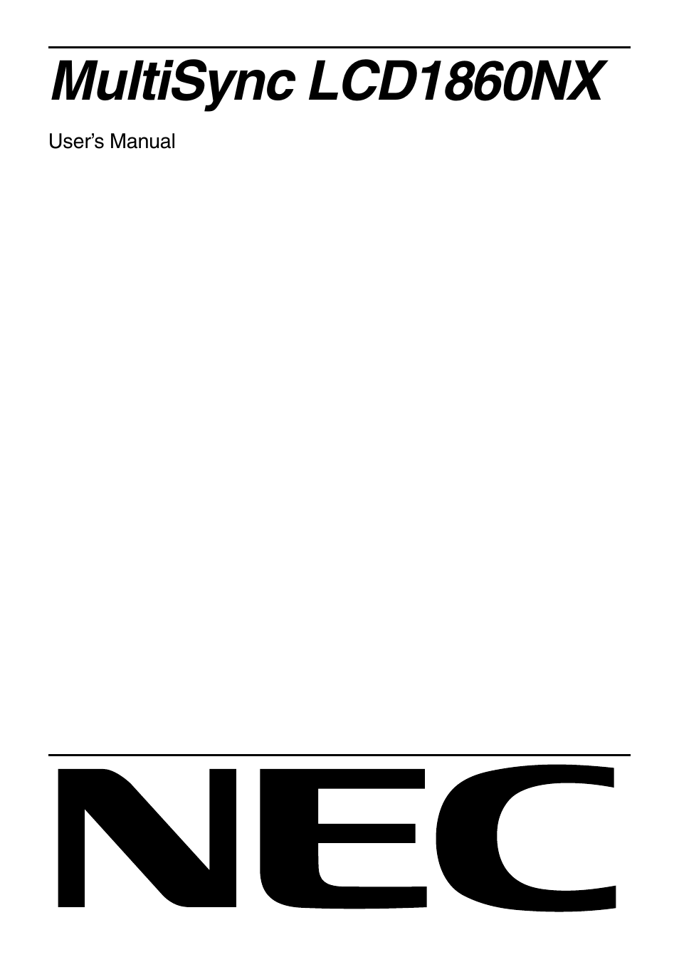 NEC LCD1860NX User Manual | 16 pages