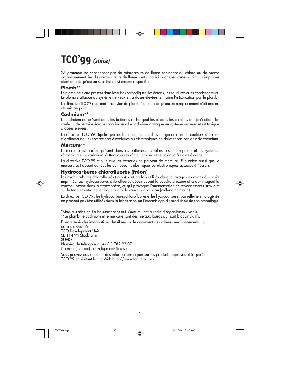 Tco’99, Suite) | NEC FE750 Plus User Manual | Page 36 / 60