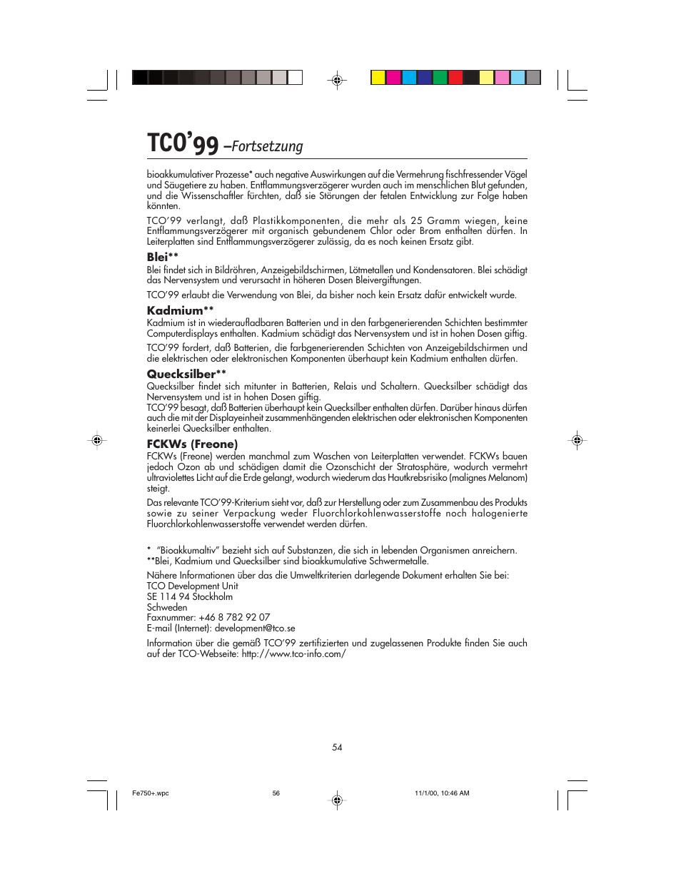 Tco’99, Fortsetzung | NEC FE750 Plus User Manual | Page 56 / 60