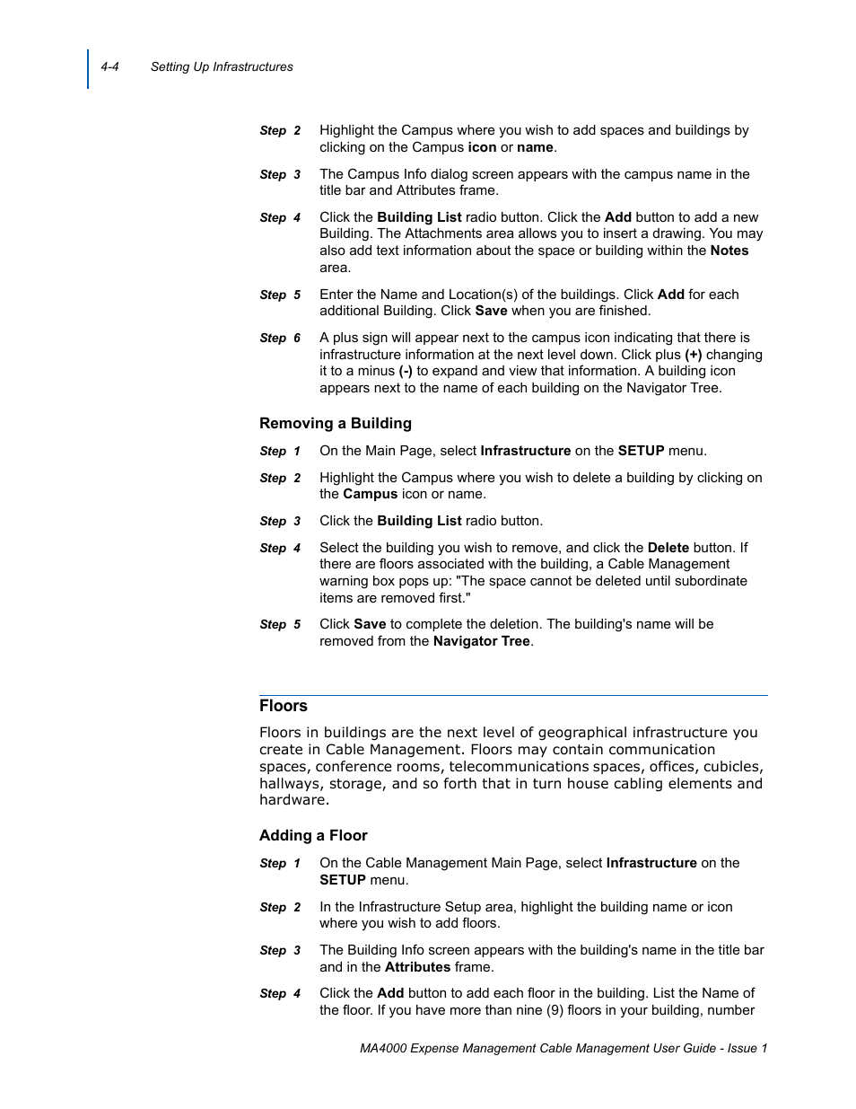 Floors, Floors -4 | NEC MA4000 User Manual | Page 38 / 74