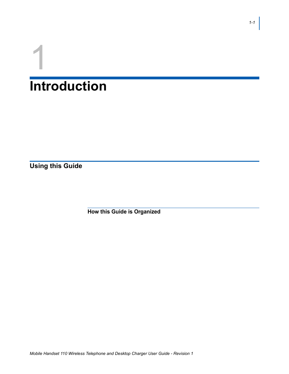 Chapter 1: introduction, Using this guide, How this guide is organized | Introduction, Using this guide -1, How this guide is organized -1 | NEC 110 User Manual | Page 21 / 44