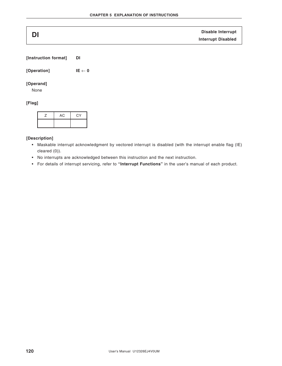 NEC 78K/0 Series User Manual | Page 120 / 129