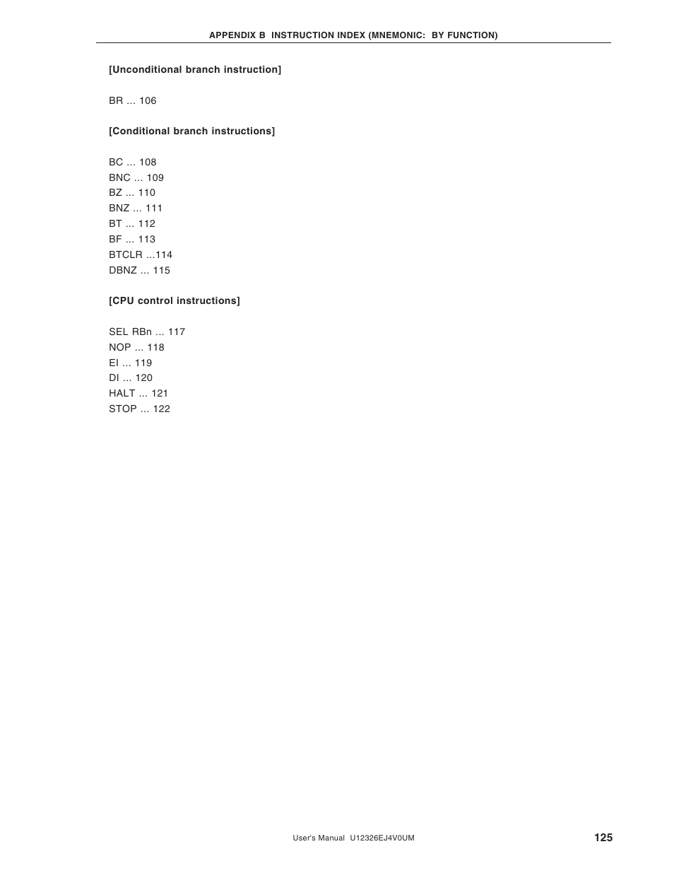 NEC 78K/0 Series User Manual | Page 125 / 129