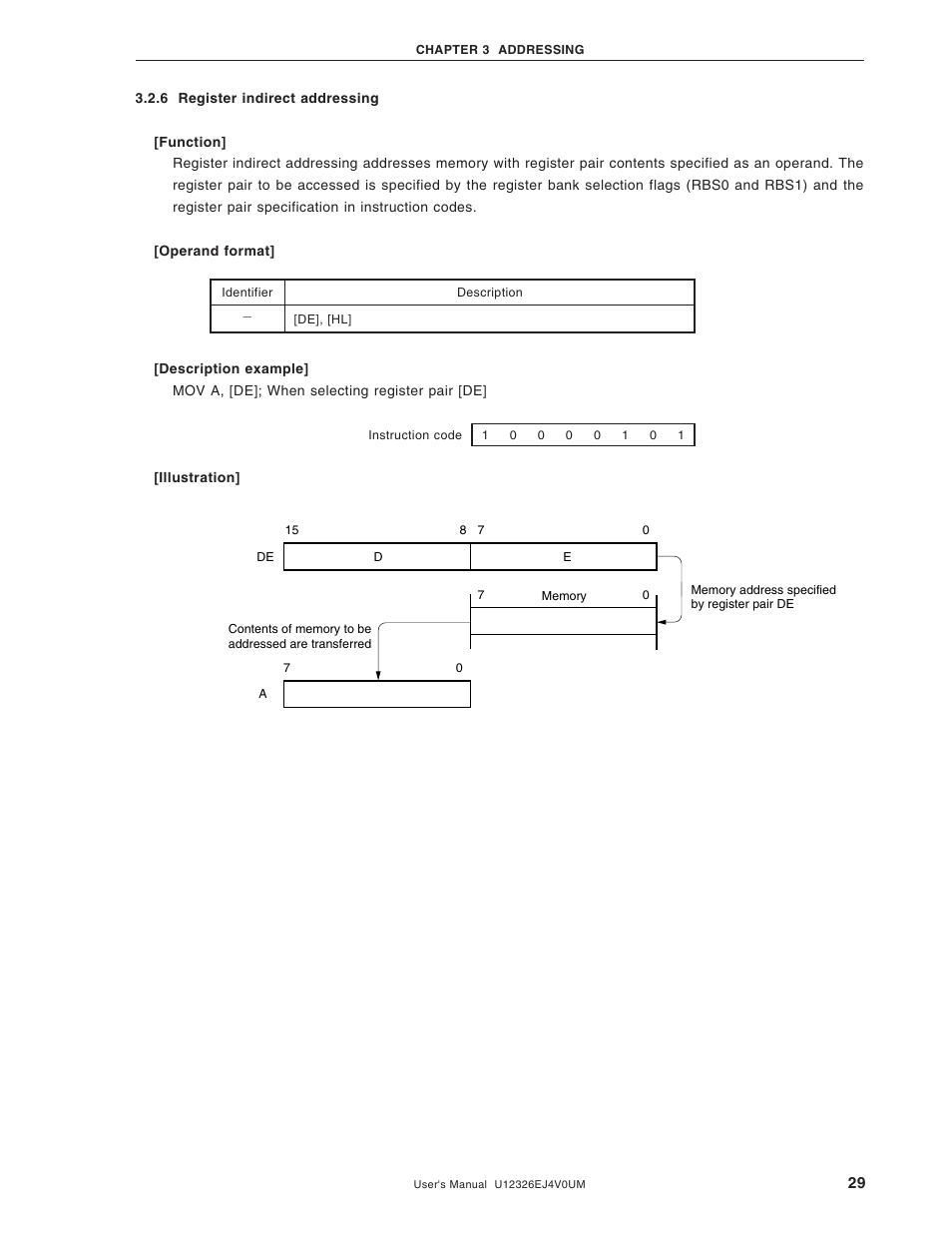 6 register indirect addressing | NEC 78K/0 Series User Manual | Page 29 / 129