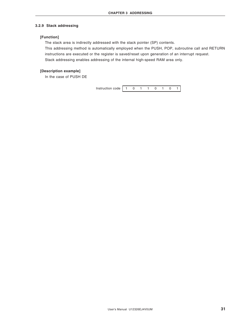 9 stack addressing | NEC 78K/0 Series User Manual | Page 31 / 129