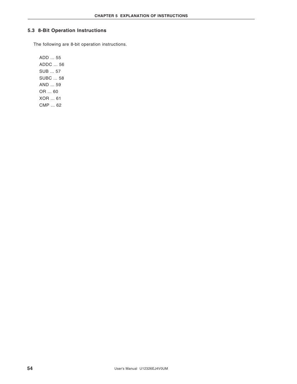 3 8-bit operation instructions | NEC 78K/0 Series User Manual | Page 54 / 129