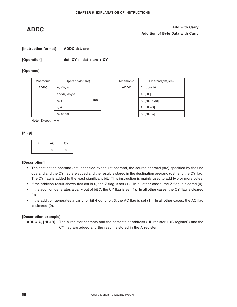 Addc | NEC 78K/0 Series User Manual | Page 56 / 129