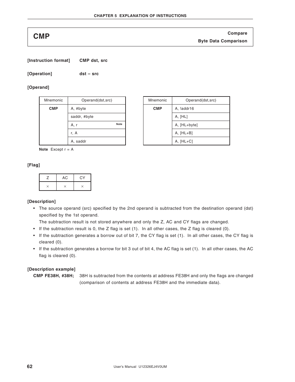 NEC 78K/0 Series User Manual | Page 62 / 129