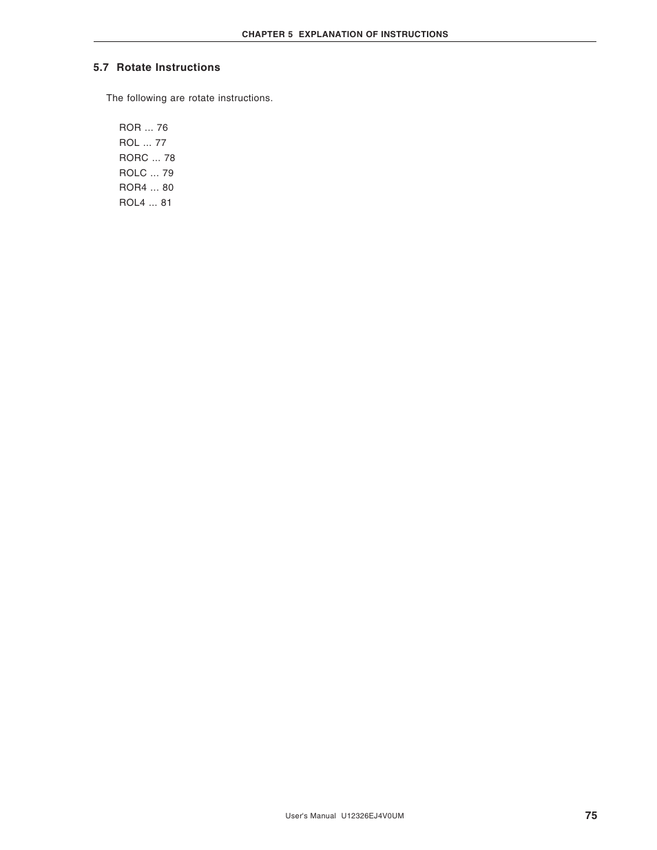 7 rotate instructions | NEC 78K/0 Series User Manual | Page 75 / 129