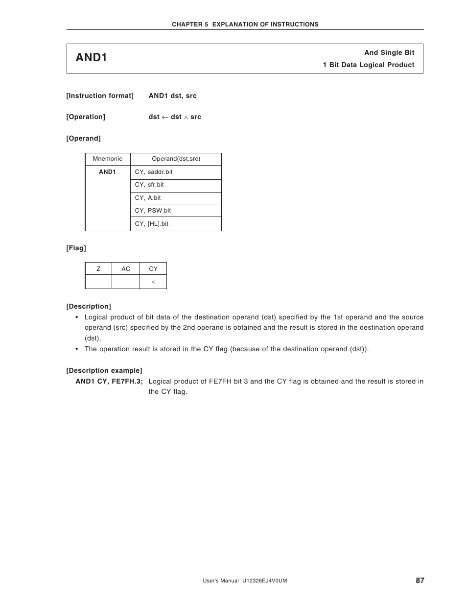 And1 | NEC 78K/0 Series User Manual | Page 87 / 129