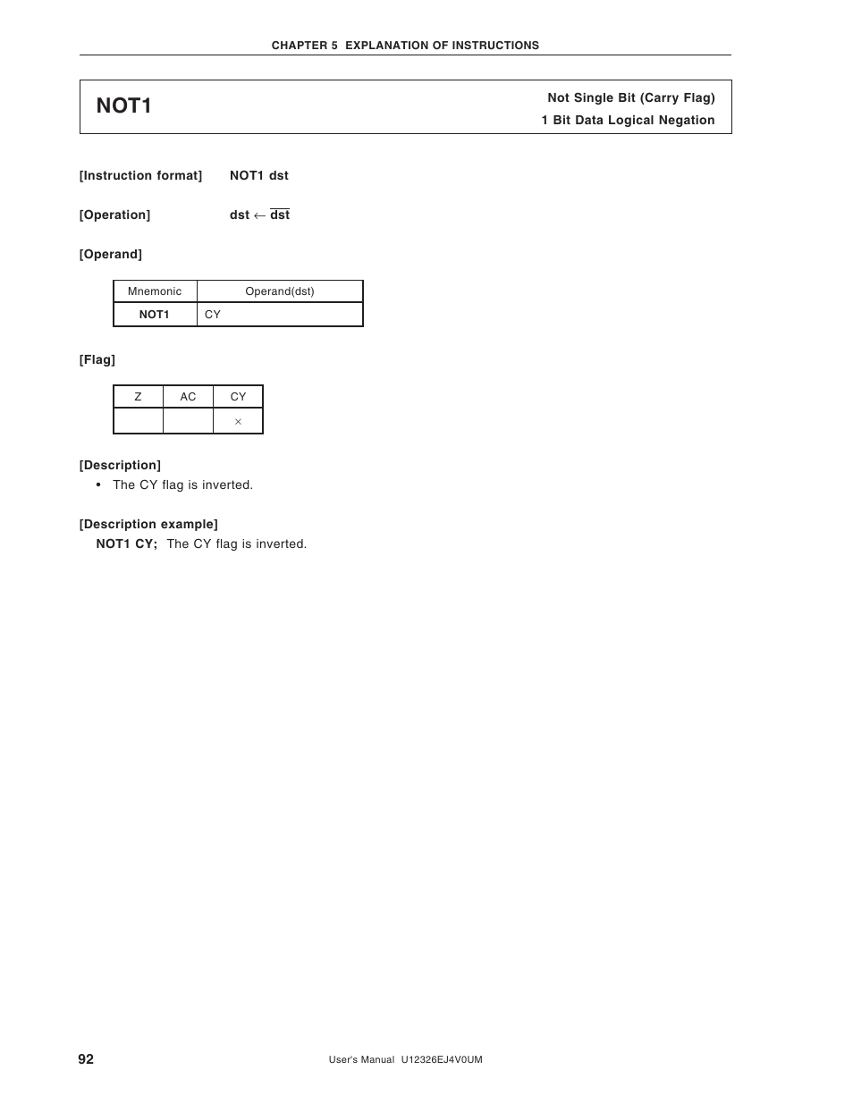 Not1 | NEC 78K/0 Series User Manual | Page 92 / 129