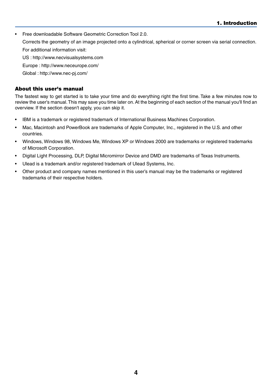 NEC LT245 User Manual | Page 11 / 145