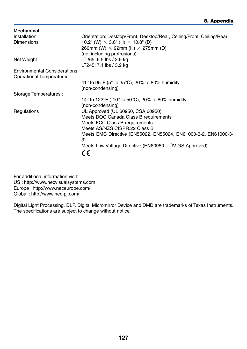 NEC LT245 User Manual | Page 134 / 145