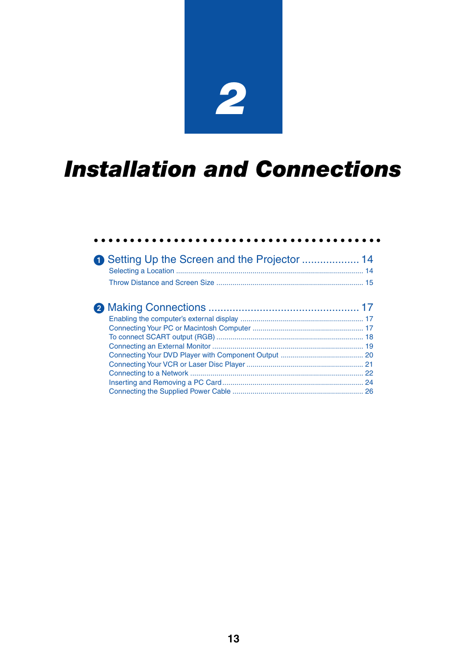 Installation and connections | NEC LT245 User Manual | Page 20 / 145