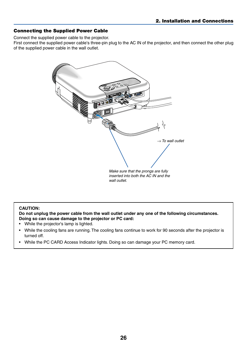 Connecting the supplied power cable | NEC LT245 User Manual | Page 33 / 145