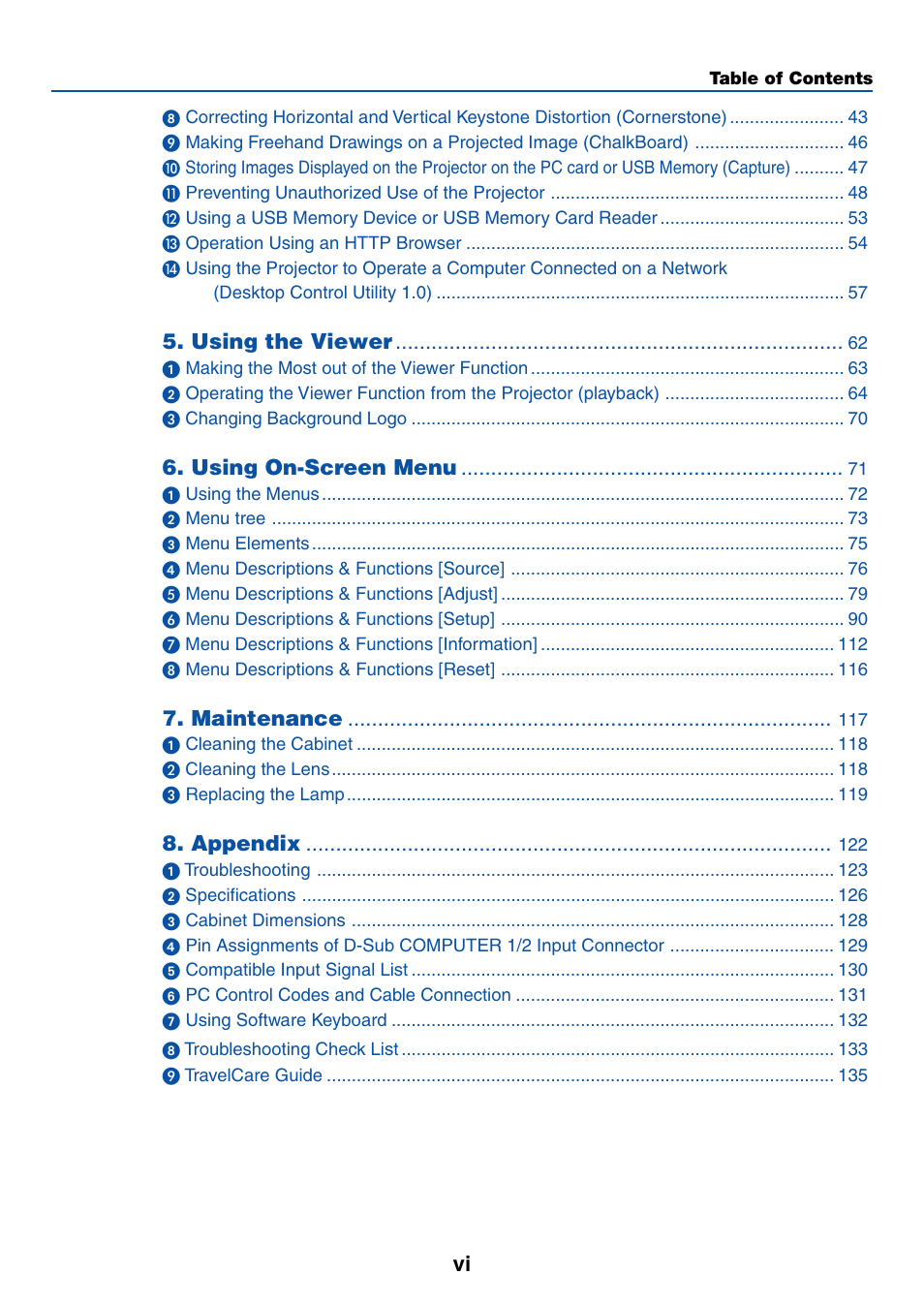 NEC LT245 User Manual | Page 7 / 145
