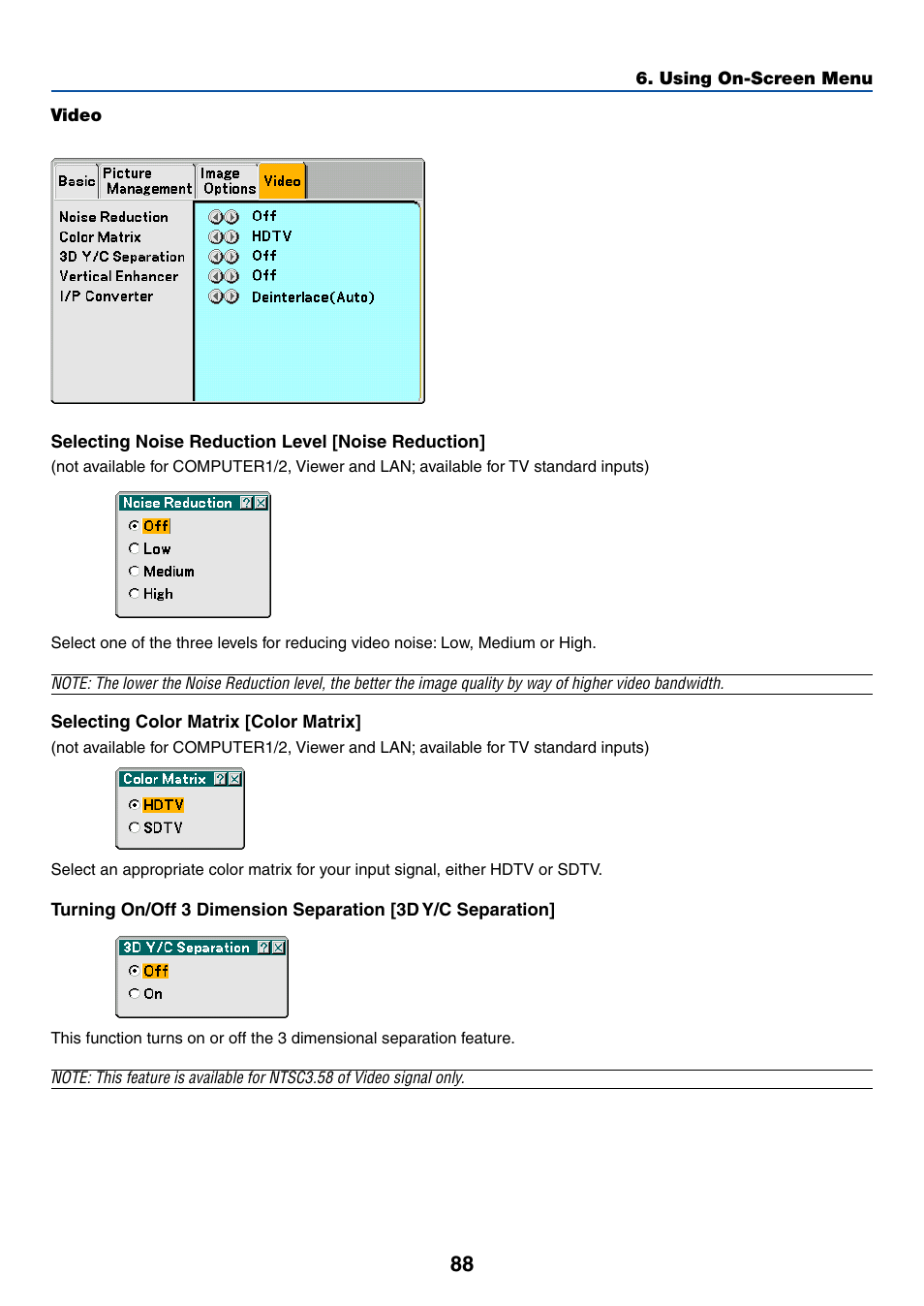 Video | NEC LT245 User Manual | Page 95 / 145