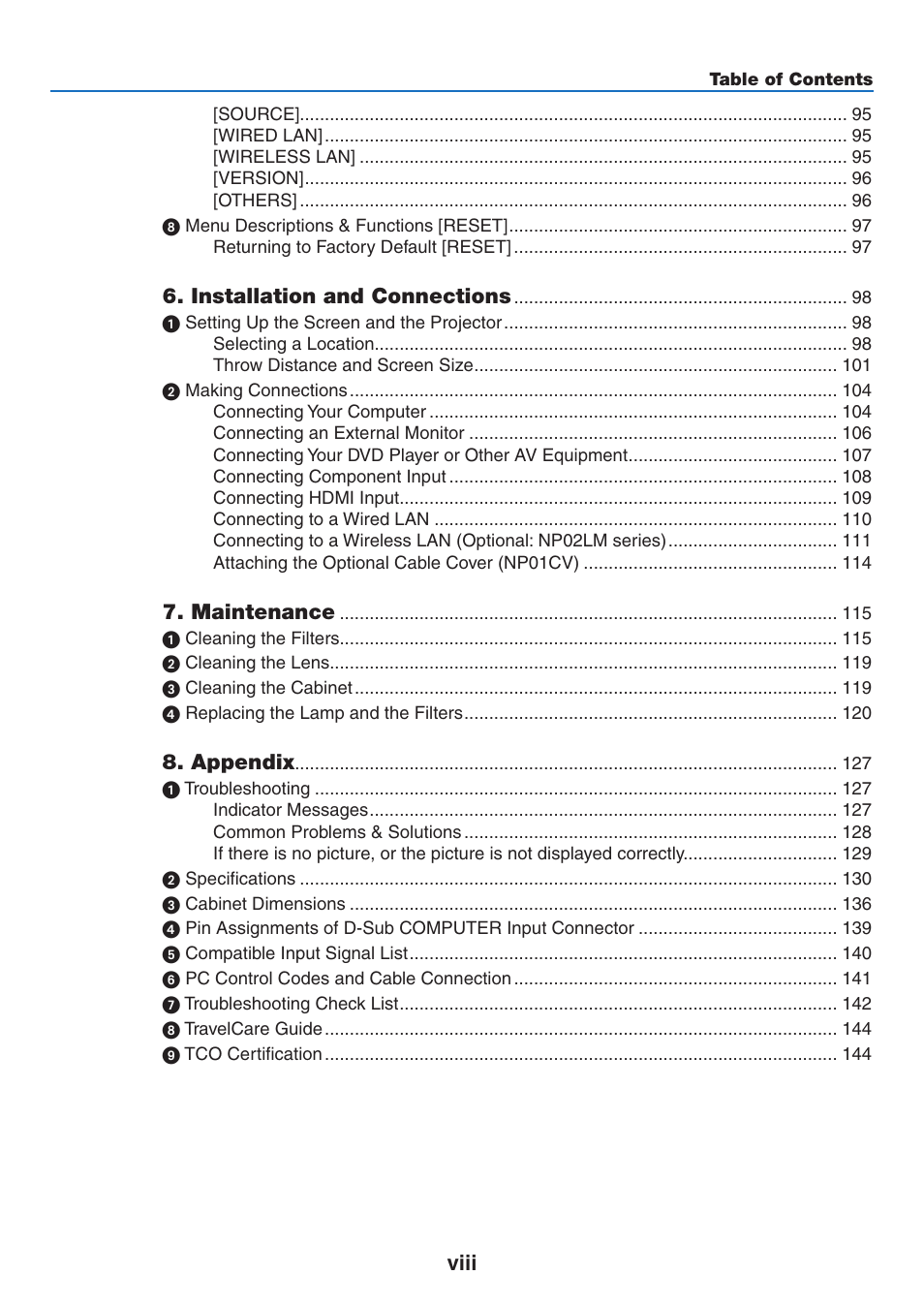 NEC M350X User Manual | Page 10 / 155