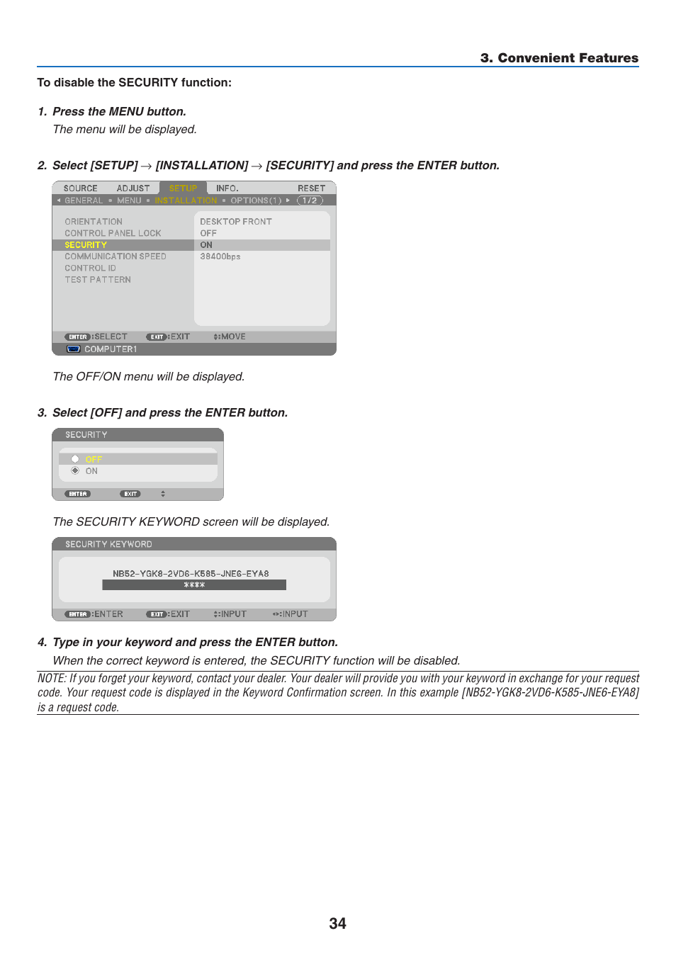 NEC M350X User Manual | Page 44 / 155