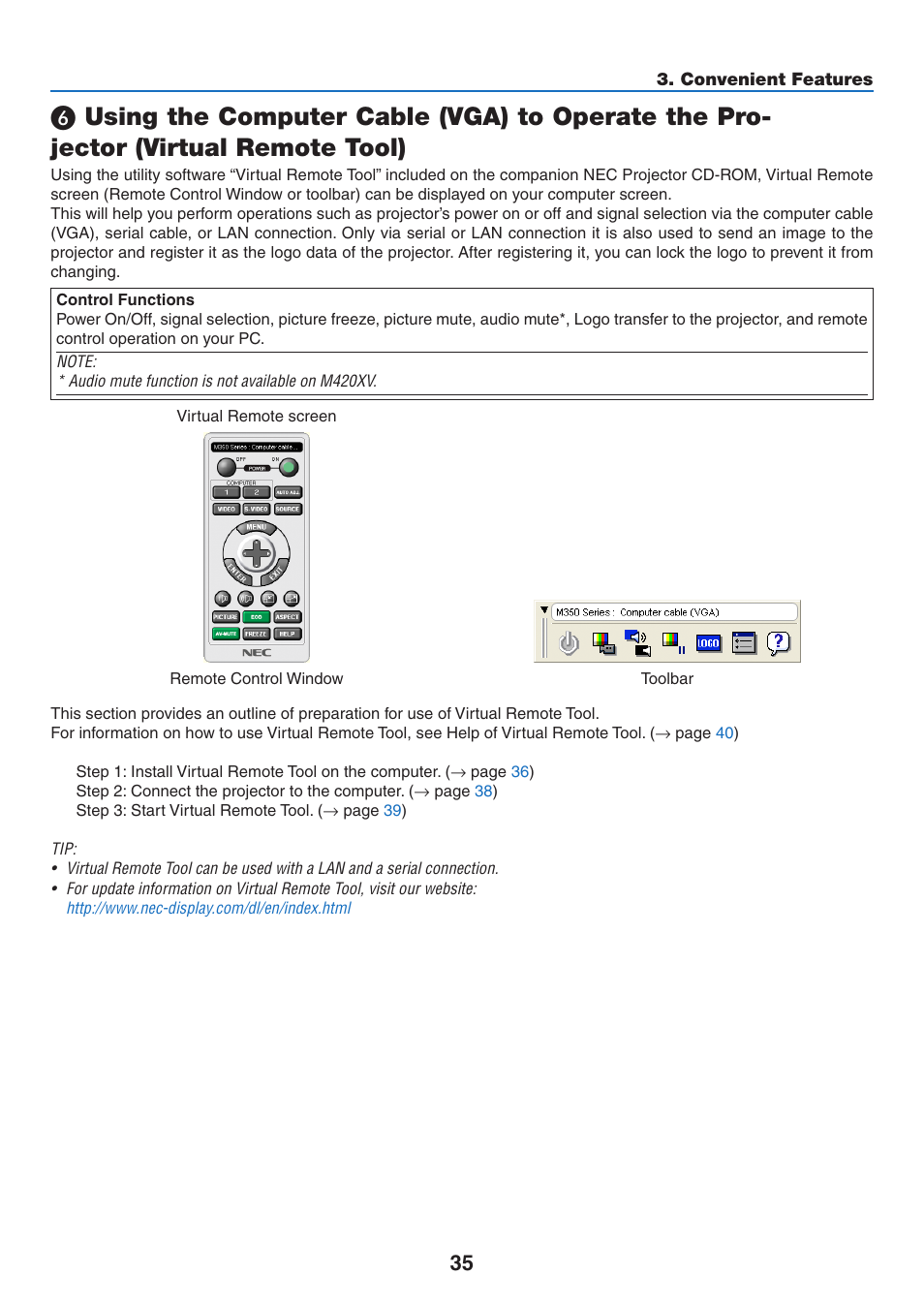 NEC M350X User Manual | Page 45 / 155