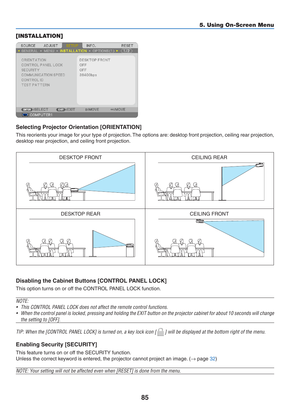 Installation | NEC M350X User Manual | Page 95 / 155