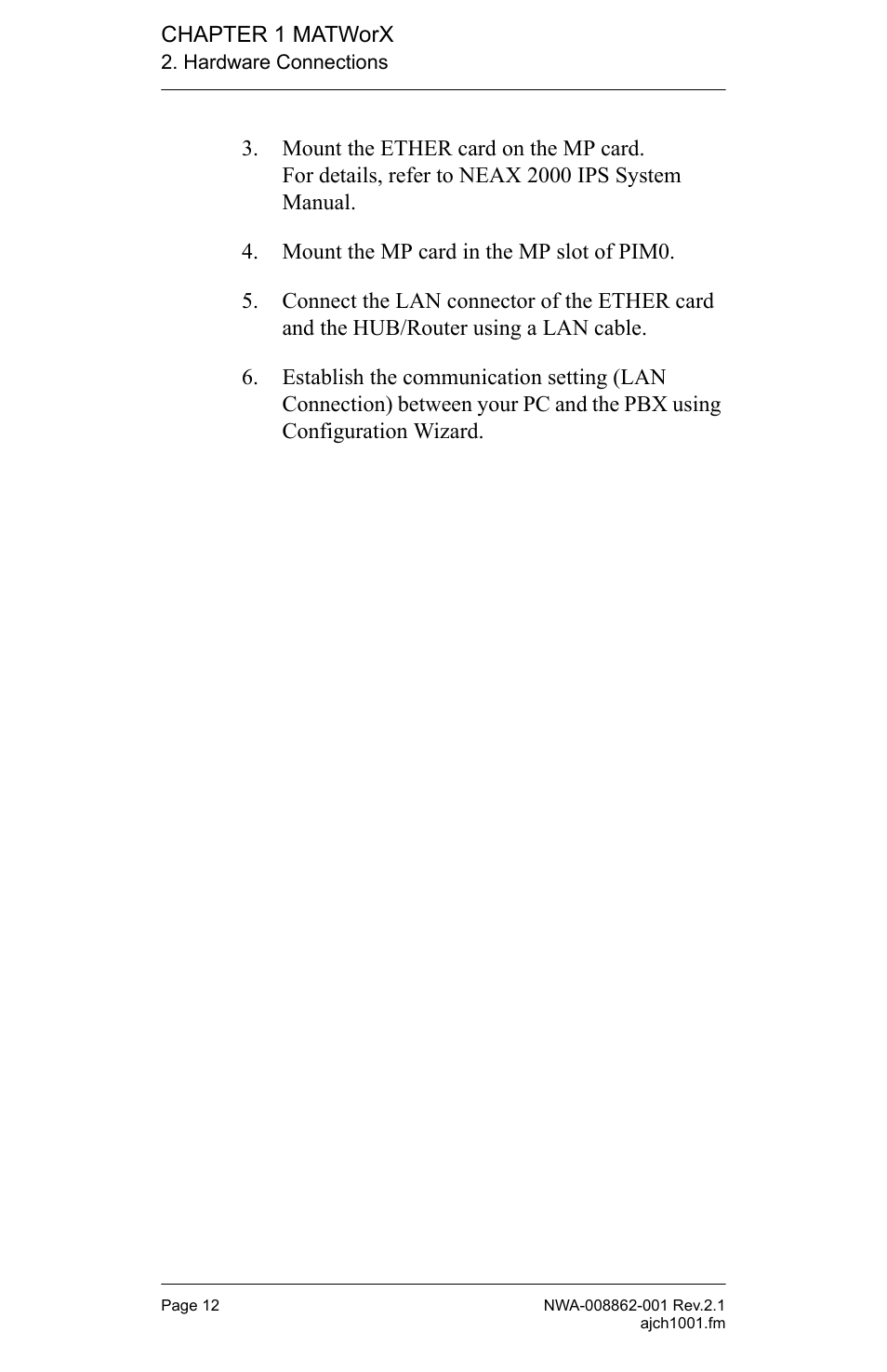 NEC MATWORX NWA-008862-001 User Manual | Page 18 / 66