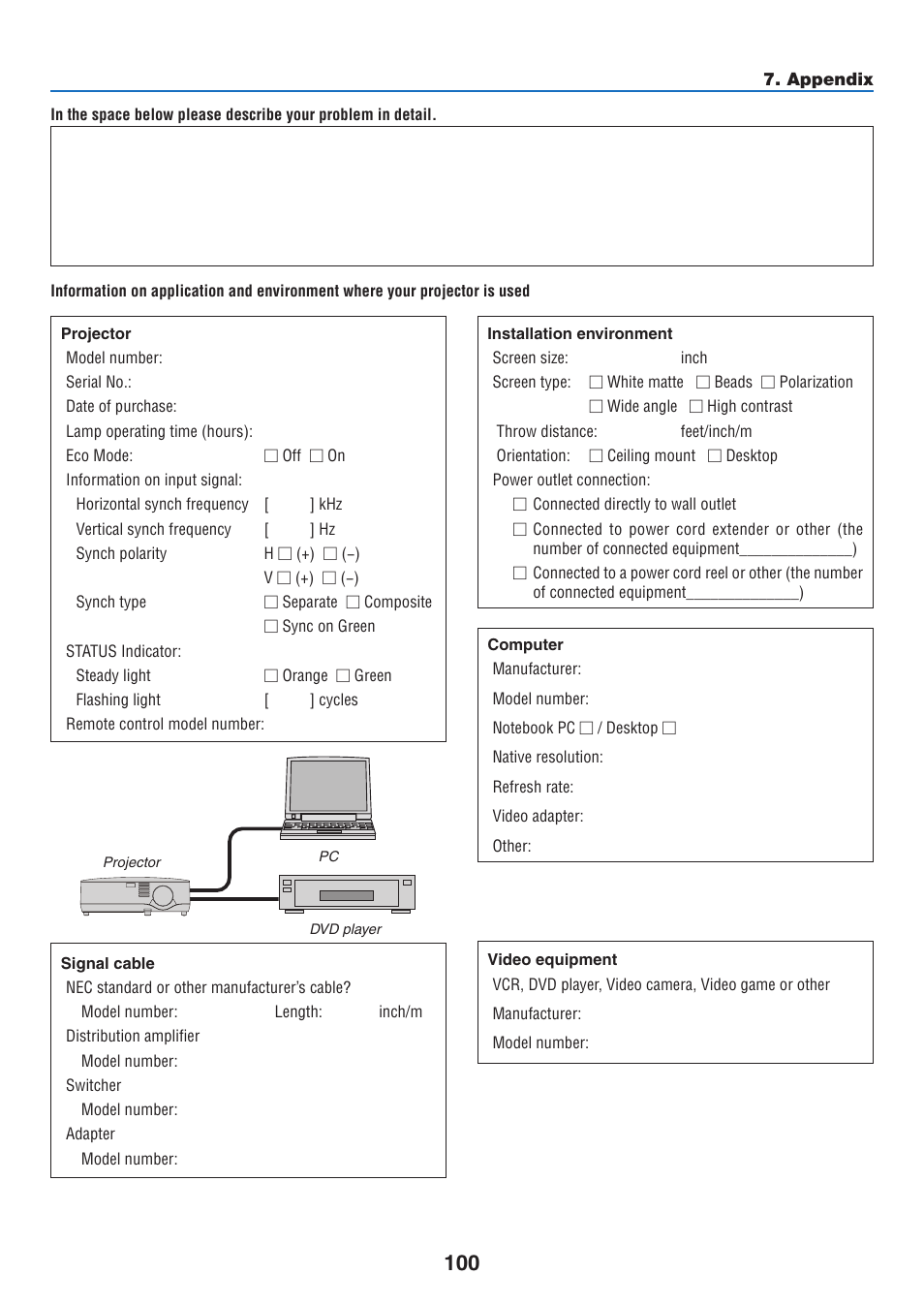 NEC NP410 User Manual | Page 109 / 114