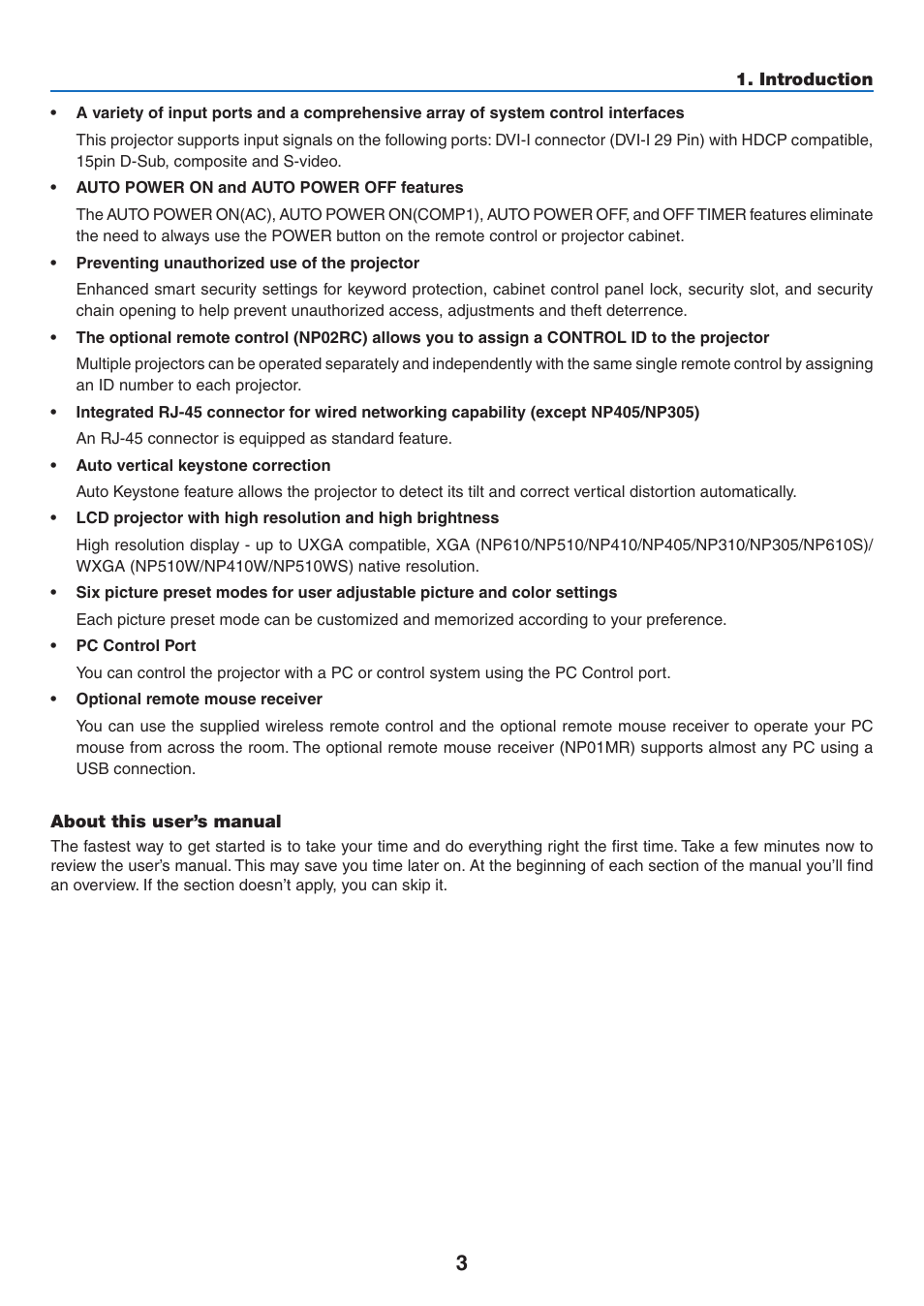 About this user’s manual | NEC NP410 User Manual | Page 12 / 114