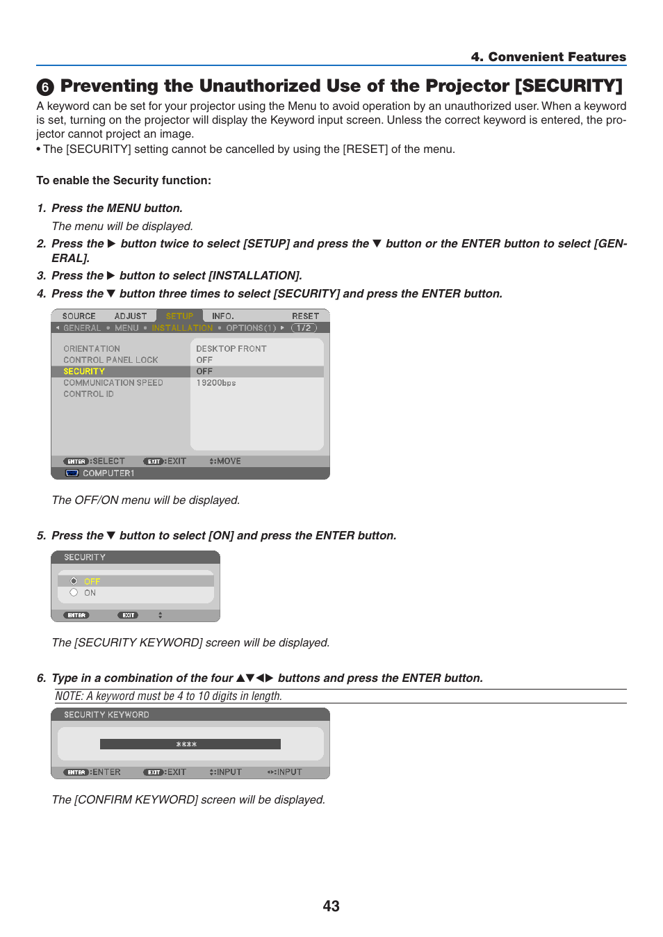 NEC NP410 User Manual | Page 52 / 114