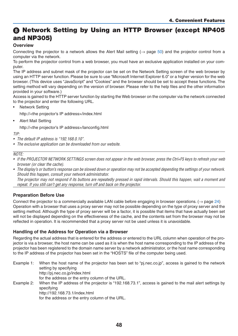 NEC NP410 User Manual | Page 57 / 114