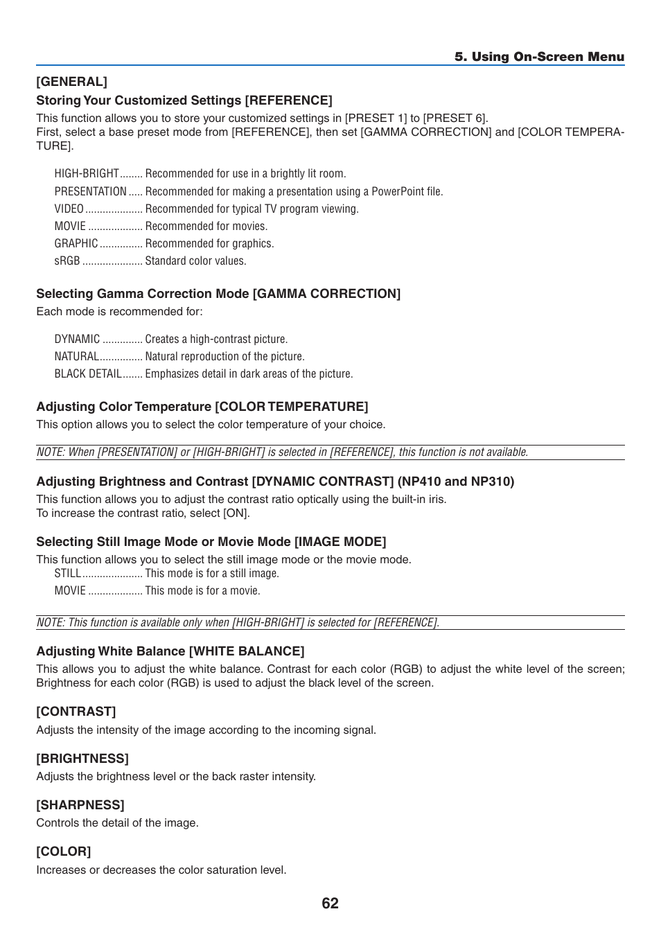 NEC NP410 User Manual | Page 71 / 114