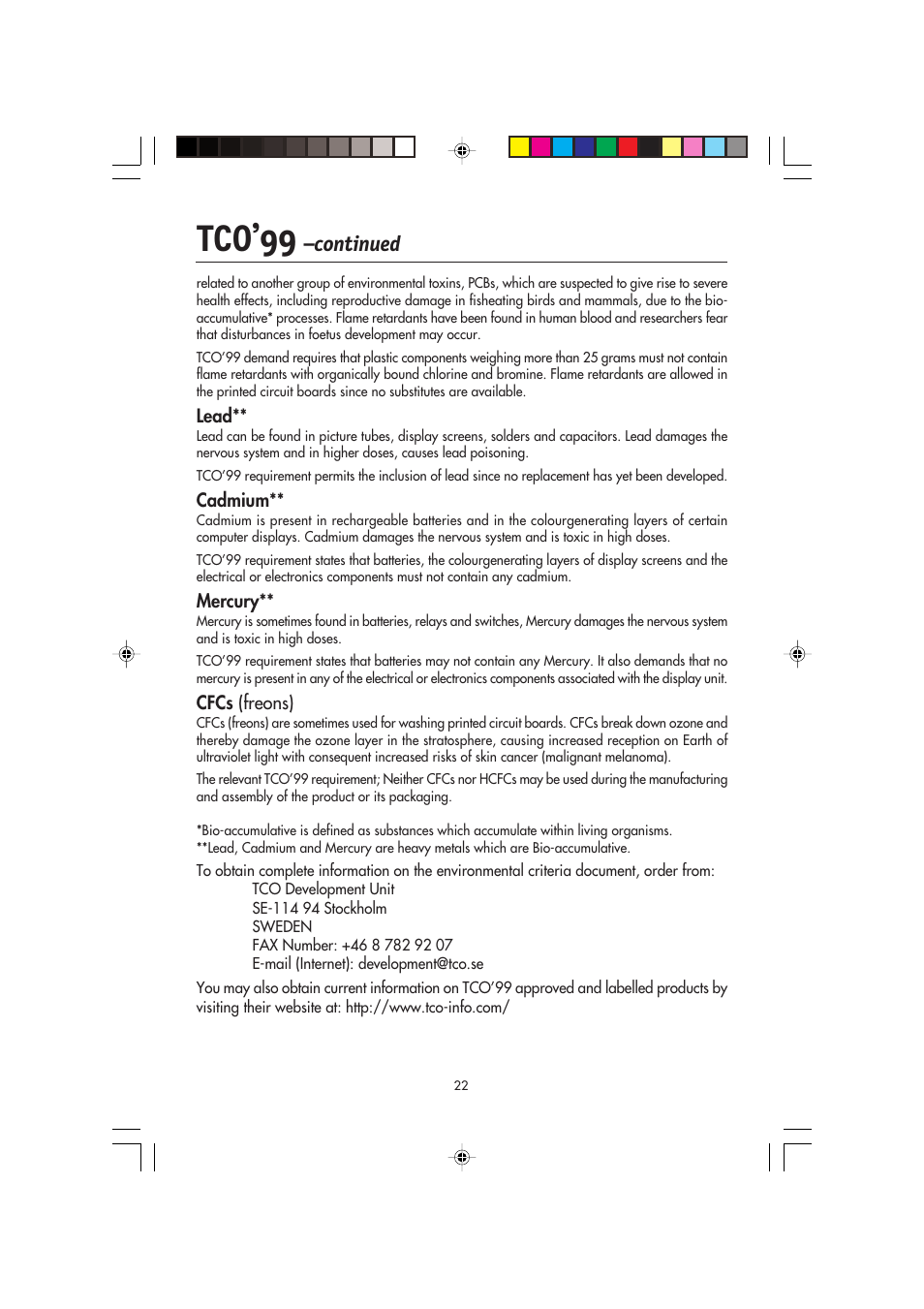 Tco’99, Continued | NEC FP2141SB User Manual | Page 24 / 76