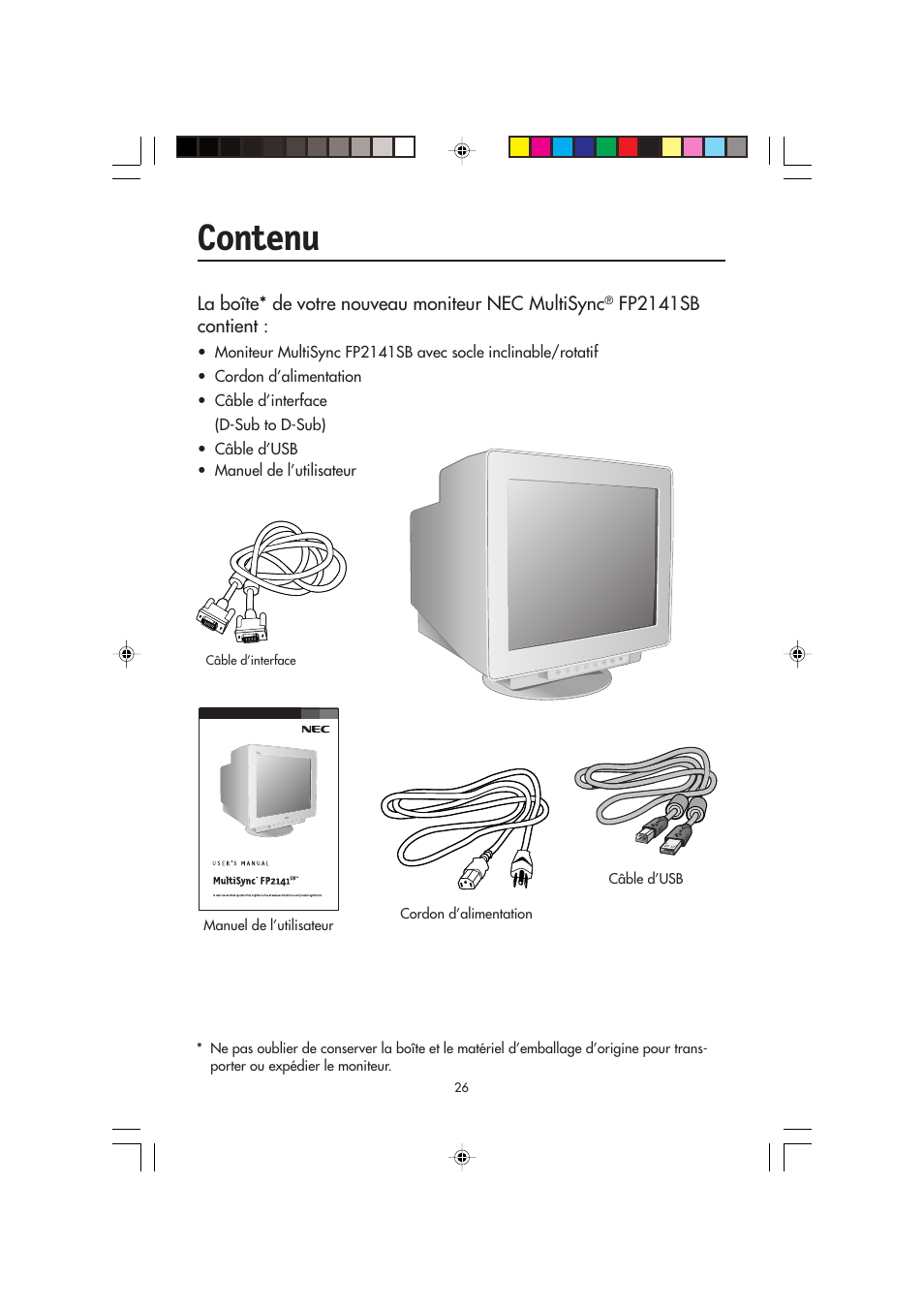 Contenu | NEC FP2141SB User Manual | Page 28 / 76