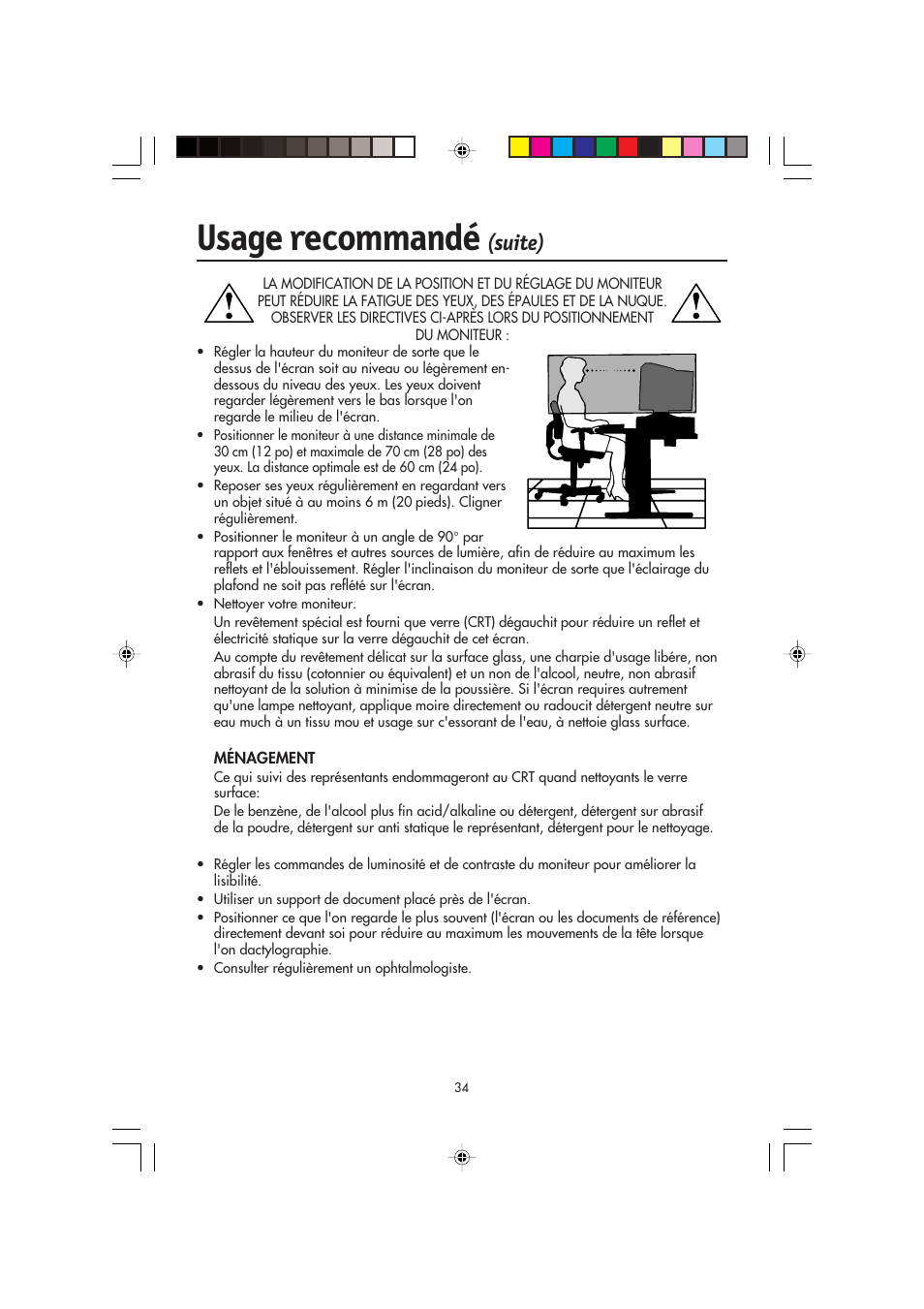 Usage recommandé, Suite) | NEC FP2141SB User Manual | Page 36 / 76