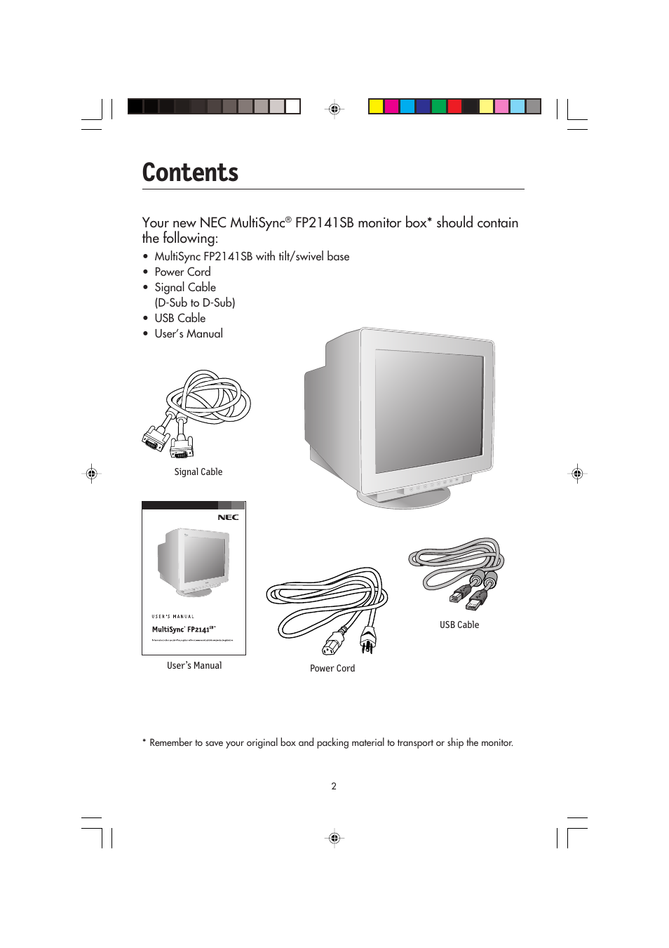 NEC FP2141SB User Manual | Page 4 / 76