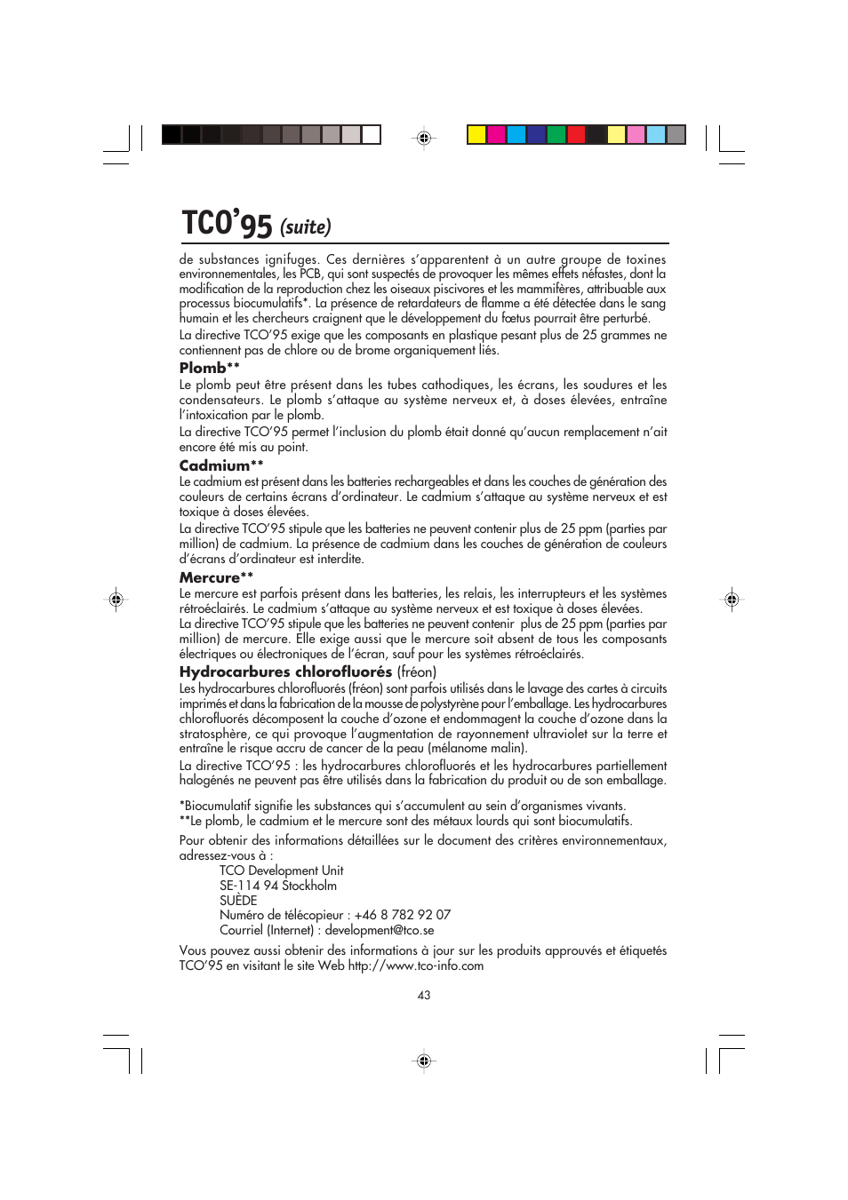 Tco’95, Suite) | NEC FP2141SB User Manual | Page 45 / 76