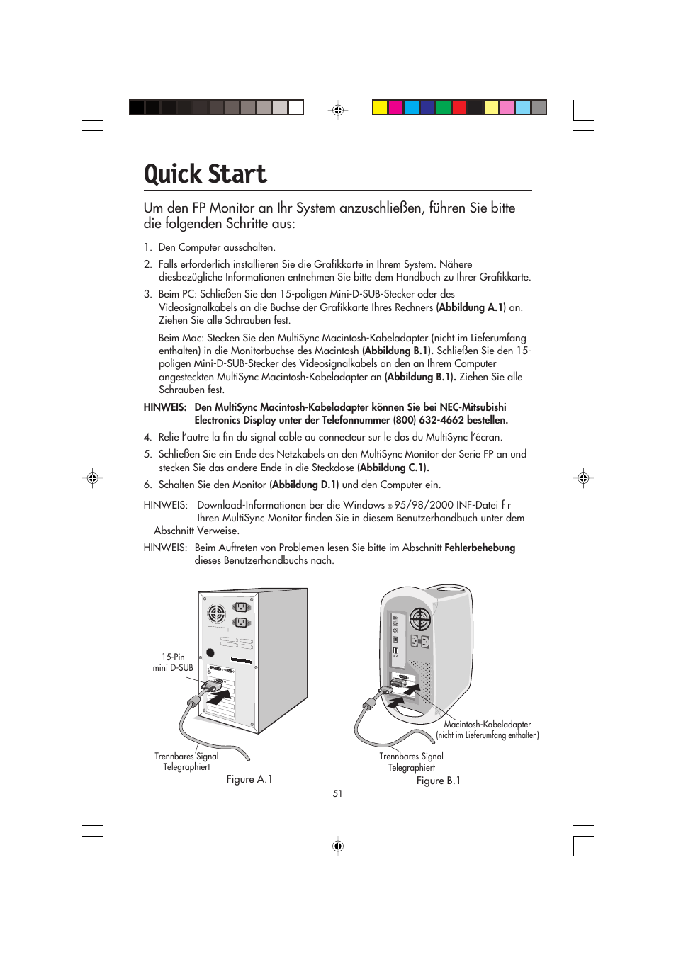 Quick start | NEC FP2141SB User Manual | Page 53 / 76