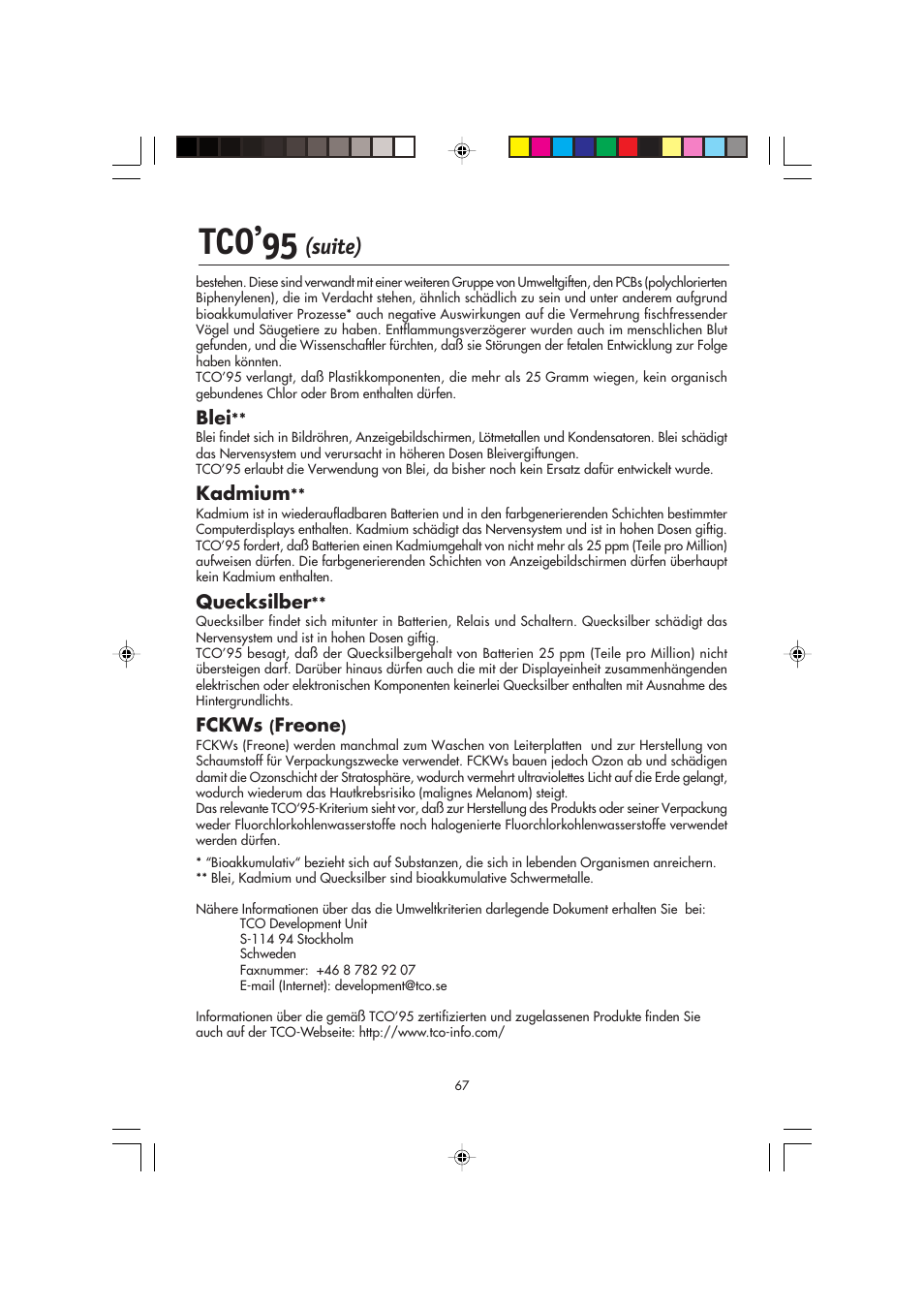 Tco’95, Suite) | NEC FP2141SB User Manual | Page 69 / 76