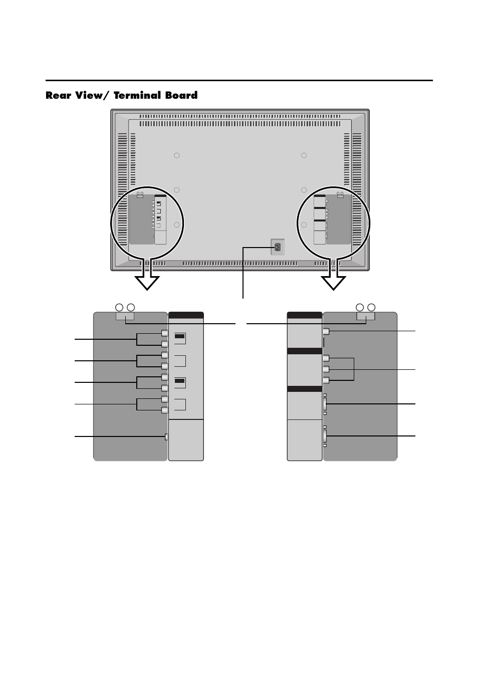 Rear view/ terminal board | NEC 4205W User Manual | Page 11 / 54