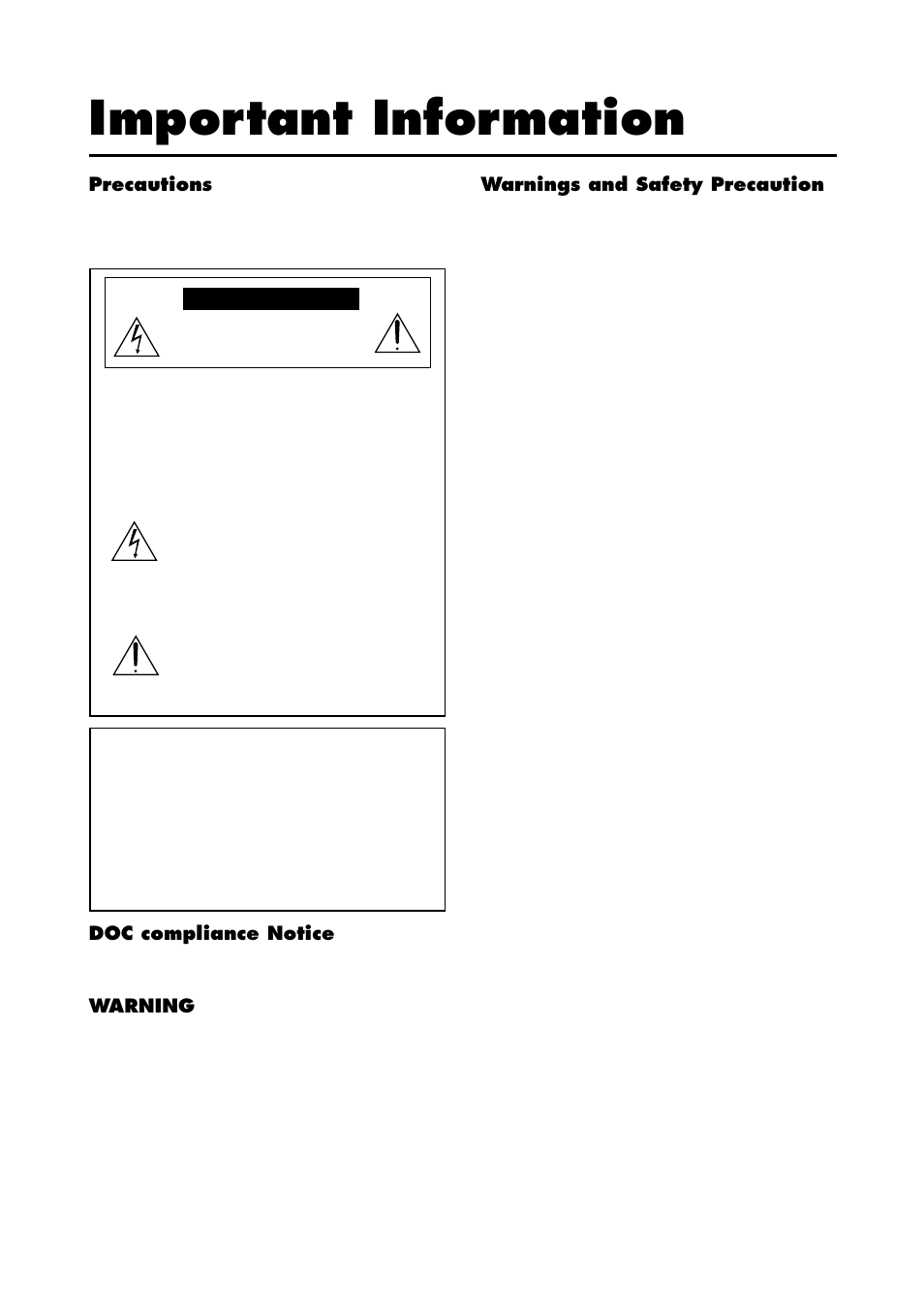 Important information | NEC 4205W User Manual | Page 2 / 54