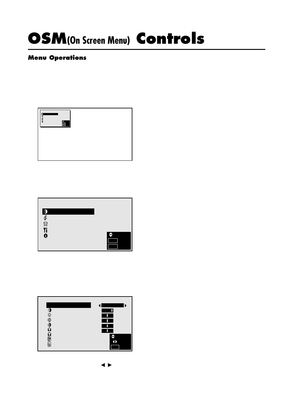 Controls, On screen menu), Menu operations | NEC 4205W User Manual | Page 24 / 54