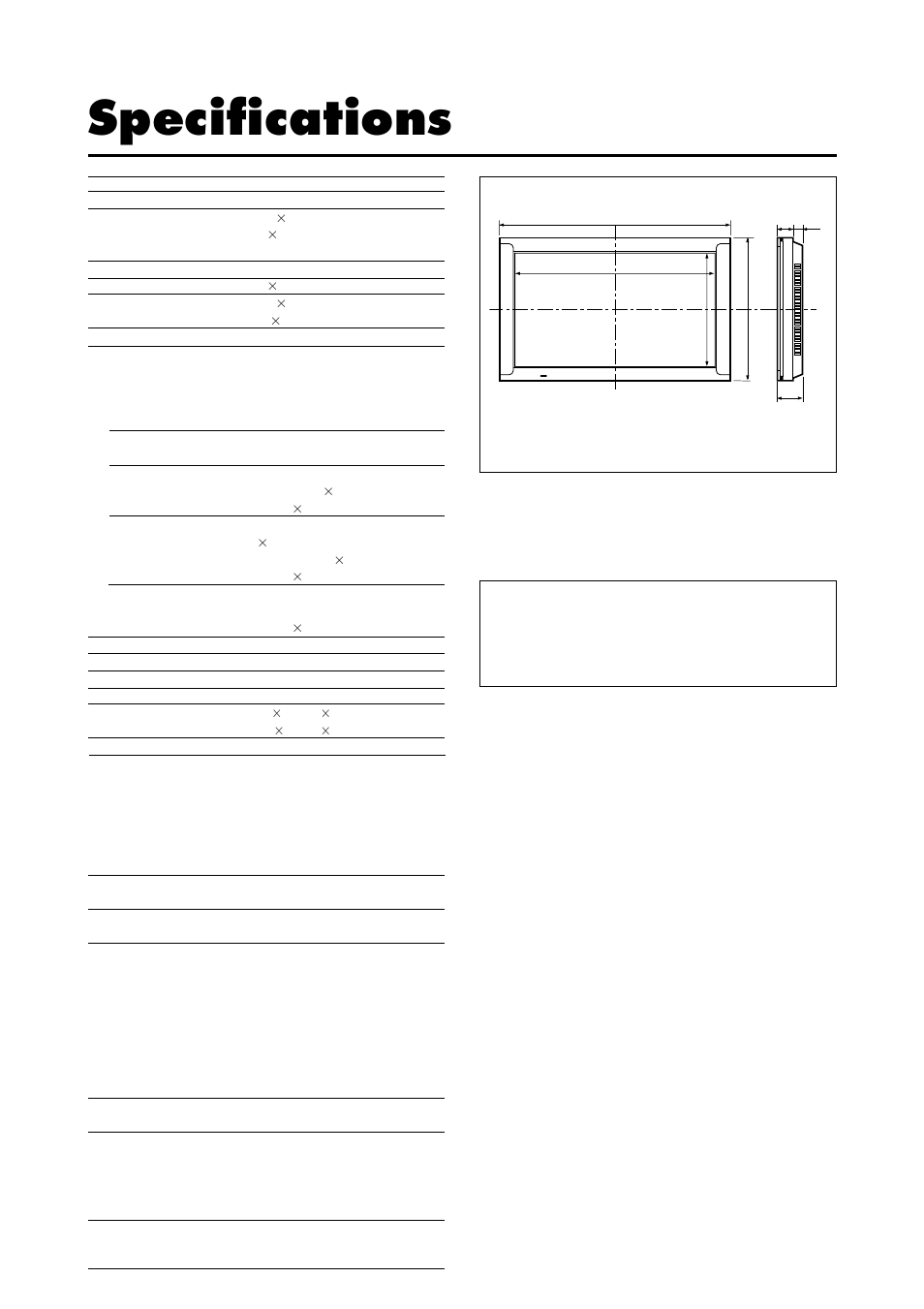 Specifications | NEC 4205W User Manual | Page 53 / 54