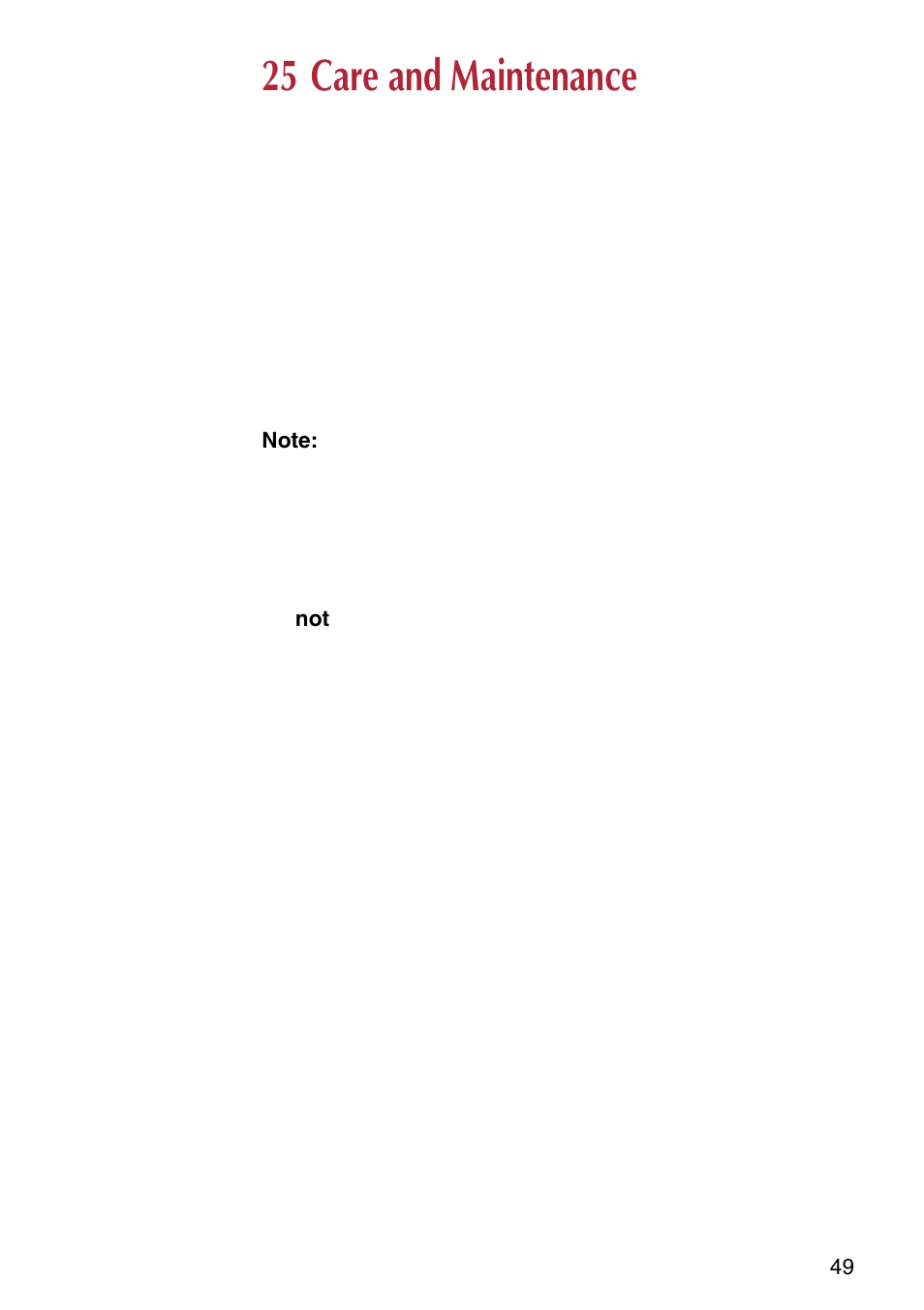 25 care and maintenance | NEC C944 User Manual | Page 51 / 53